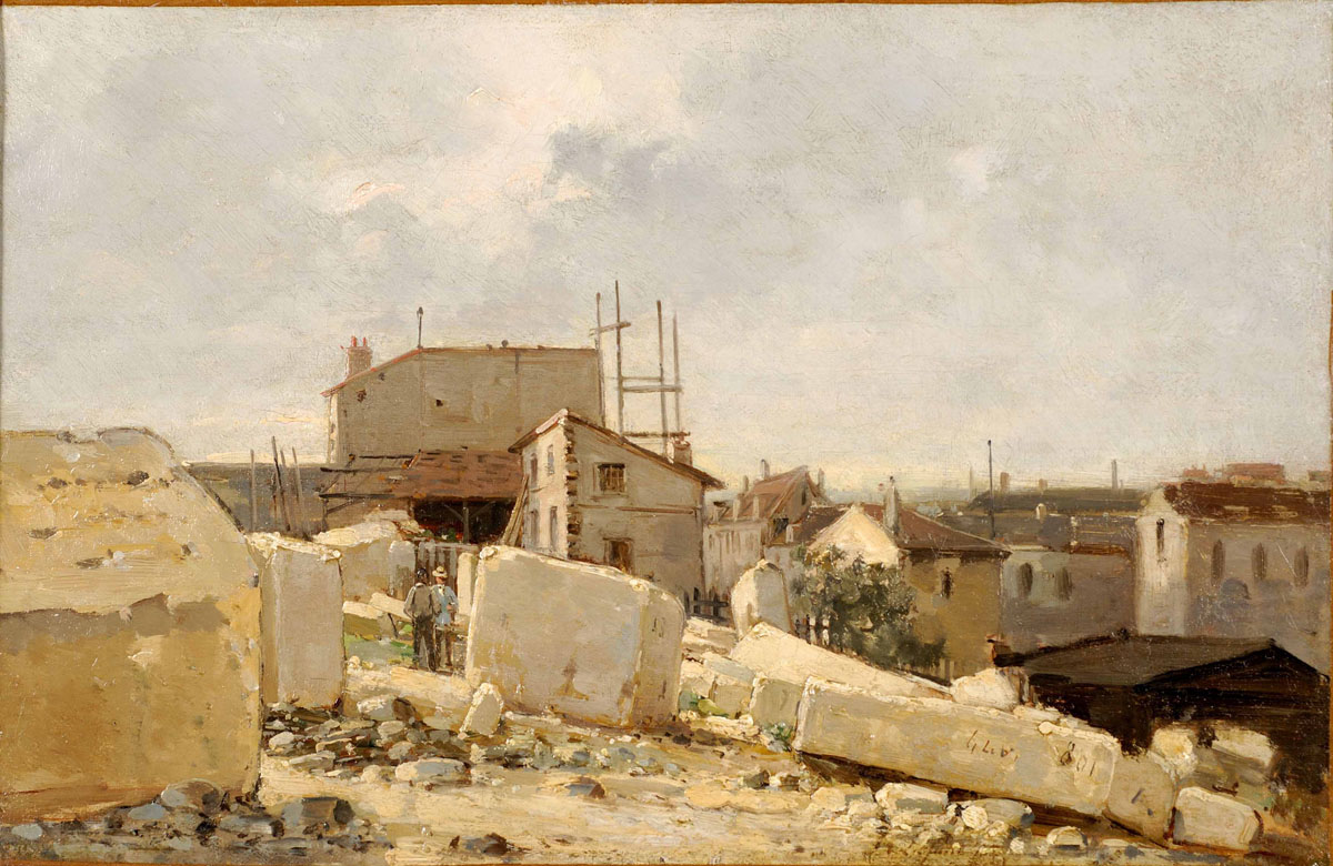 Vue des carrières du faubourg Saint-Julien à Caen ; Travaux de terrassement à Caen (titre ancien)